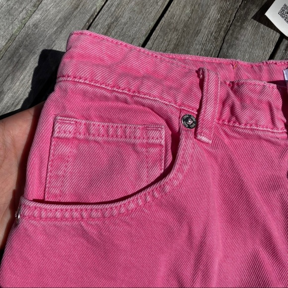 💗 ZARA PINK HIGH WAIST CLASSIC MOM JEAN SHORTS! - Picture 8 of 13